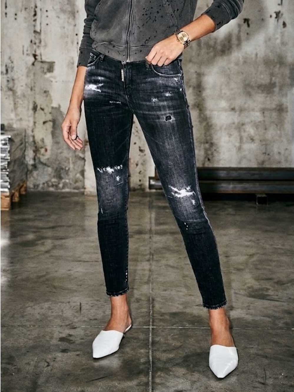 RtA Prince Skinny Jeans in Contract Black